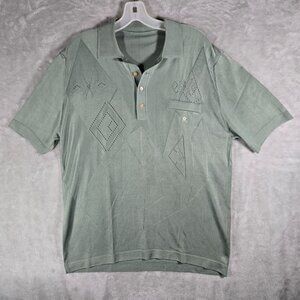 Montagut Paris Polo Shirt Medium Mint Green Short Sleeve Front Pocket Read Desc!